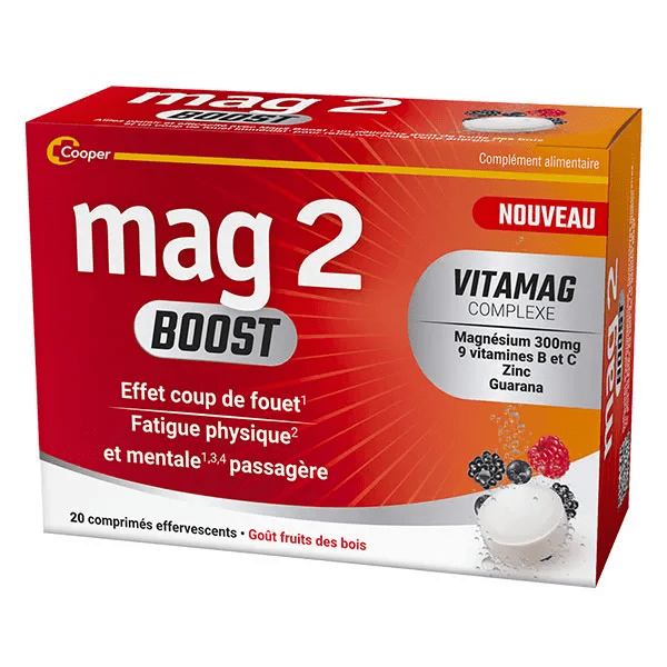 Mag2 Boost Effet coup de fouet goût fruits rouges 20 comprimés effervescents 4