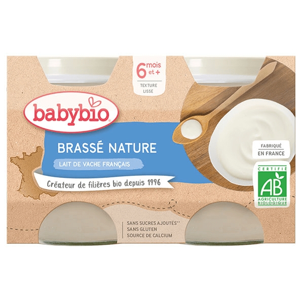 Desserts Lactés Pot Brassé au Lait de Vache Nature +6m Bio Lot de 2 x 130g 4