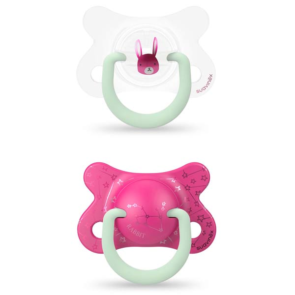 Sucette Anatomique +2m Night & Day Rose Lot de 2