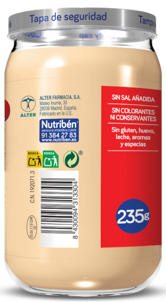 Nutribén PotitoComida Ternera Con Patatas Y Zanahoria 235g