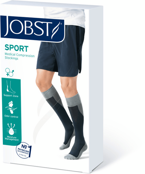 Jobst Sport Calcetines, Rosa/Gris, Talla XL, 20-30 mmHg