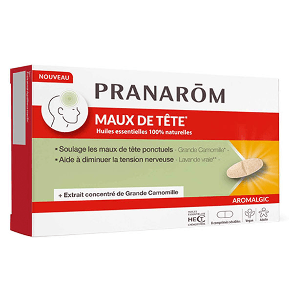 Pranarôm Aromalgic Maux de tête Soulager les maux de tête ponctuels 8 comprimés 4