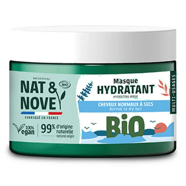 Nat & Nove Bio Soins Capillaires Masque Hydratant 3 en 1 Cheveux Normaux à Secs 300ml