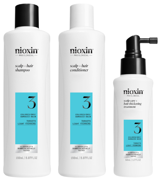 Nioxin 3 Cabello Teñido Debilitamiento Leve Champú 150 Ml + Acondicionaor 150 Ml + Tratamiento 50 Ml