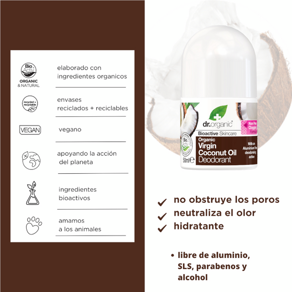 Dr. Organic Desodorante De Aceite De Coco 50ml