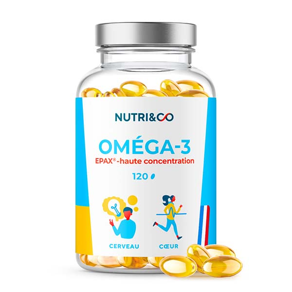 Nutri&Co Omega3 Huile de Poissons Sauvages EPAX® Haute Concentration 120 gélules