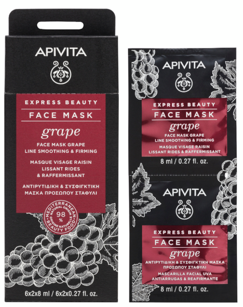 Apivita Express Beauty Mascarilla Antiarrugas Y Reafirmante Con Uva 2x8ml