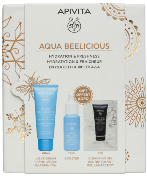 Apivita Aqua Beelicious Gel-Crema 40 ml + Booster 10 ml + Limpiador 5 ml