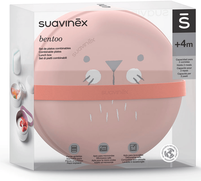 Suavinex Set Platos Combinables +4m Rosa