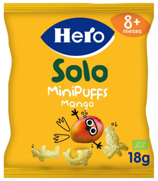 Hero Solo MiniPuffs Snack De Mango Ecológico +8m 18 Gr