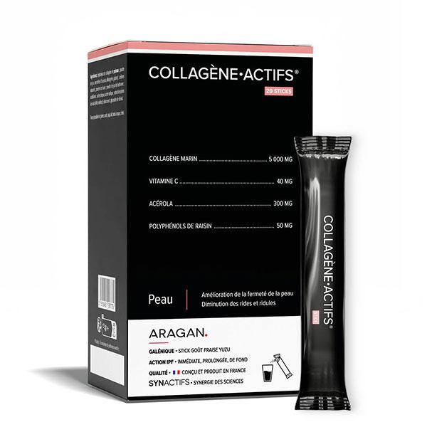 Aragan Collagène Actifs Fermeté de la Peau Rides et Ridules 20 sticks