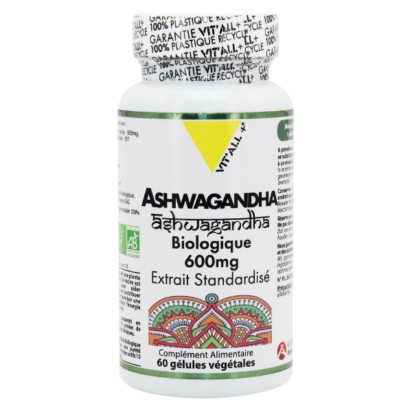Ashwagandha Biologique Extrait Standardisé 600mg - 60 gélules végétales 3