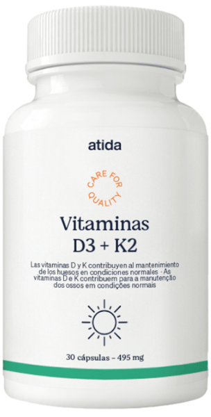 Atida Vitamina D3 + K2 30 Cápsulas Vegetales