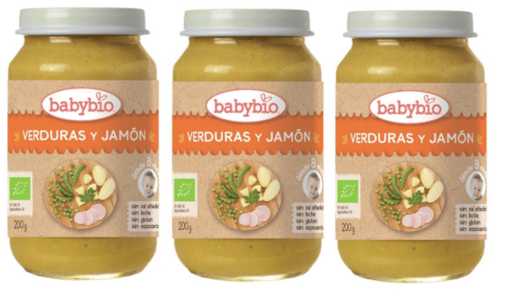 Babybio Tarrito Menú Tradición Verduras Jamón +8m 3x200 gr