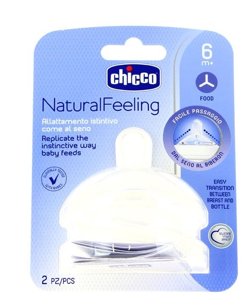 Chicco Natural Feeling Tetina Flujo Papilla 6m+ 2 Uds