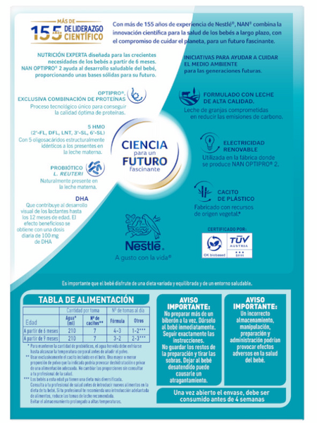 Nestlé Nan Optipro 2 Leche De Continuación 1200 Gr