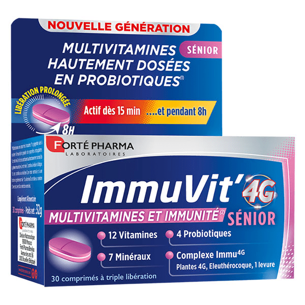 Immuvit'4G Sénior Vitamine C Magnesium Guarana 30 comprimés 4