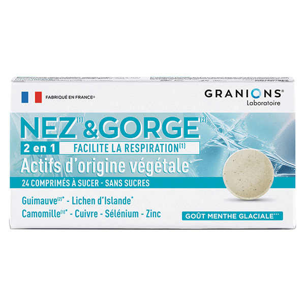Granions Nez&Gorge Confort Respiratoire Goût Menthe 24 comprimés à sucer 4