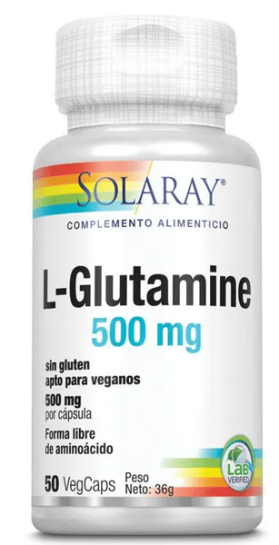 Solaray L-Glutamina 500mg 50 Cápsulas Vegetales