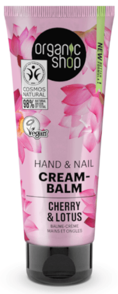Organic Shop Crema-Bálsamo Manos y Uñas Cereza y Loto 75 ml