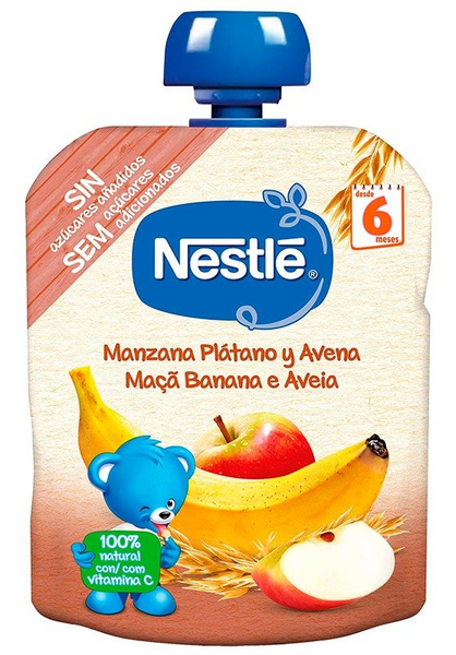 Nestlé Bolsita Manzana, Plátano Y Avena +6m 90g