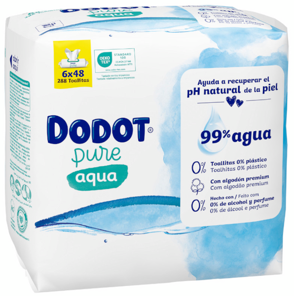 Dodot Toallitas Pure Aqua 0% Plástico 6x48 Uds