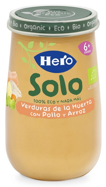 Hero Solo Tarritos de Verduras de la Huerta con Pollo y Arroz 190 gr