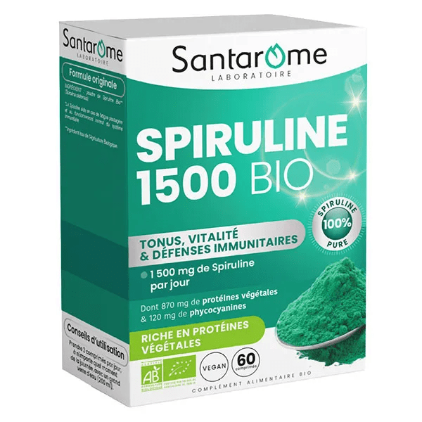 Santarome - Spiruline Bio - Immunité et Tonus - 60 comprimés 2