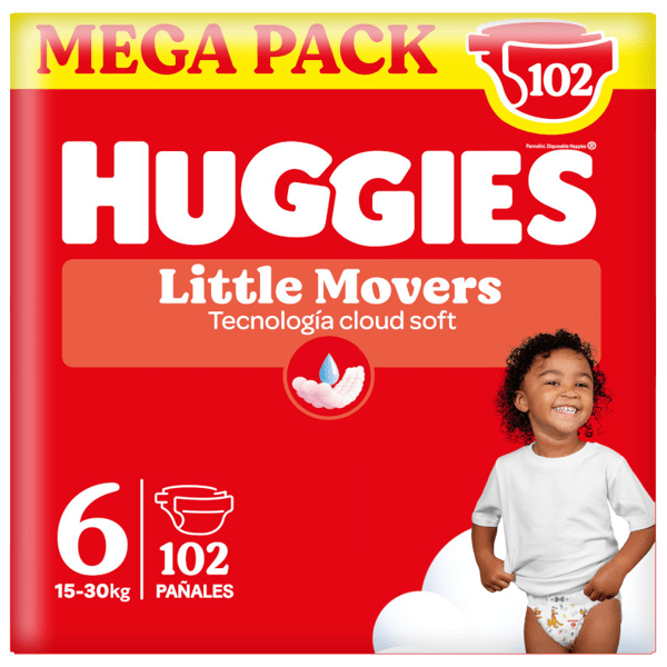 Huggies Little Movers Pañales Disney Talla 6 (15-30 Kg) 102 Uds