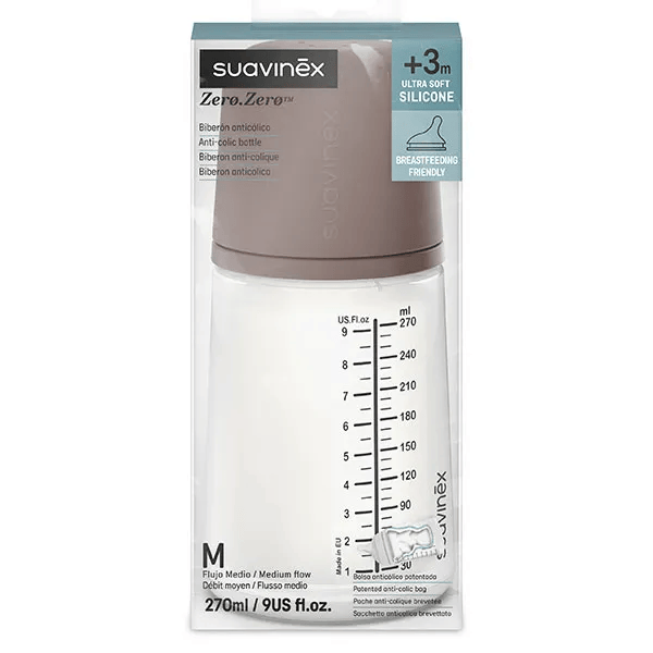 Biberon Anti-Colique Zerø.Zerø Débit Moyen M Deep 270ml 2