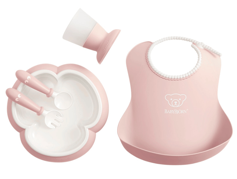 Babybjörn Rosa Vajilla Con Babero Pastel 5 Piezas