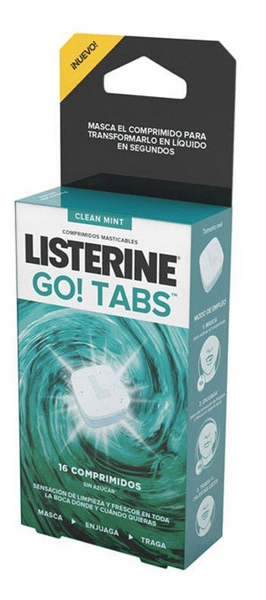 Listerine Go! Tabs Enjuague Bucal Comprimidos Masticables 16 Uds