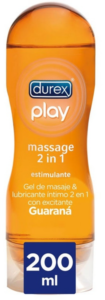 Durex Play Massage 2 En 1 Lubricante Estimulante Con Guaraná 200ml