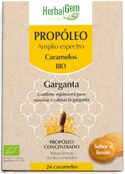 En Oferta Herbalgem Amplio Espectro Propóleo Caramelos Bio Garganta Limón 24 Uds