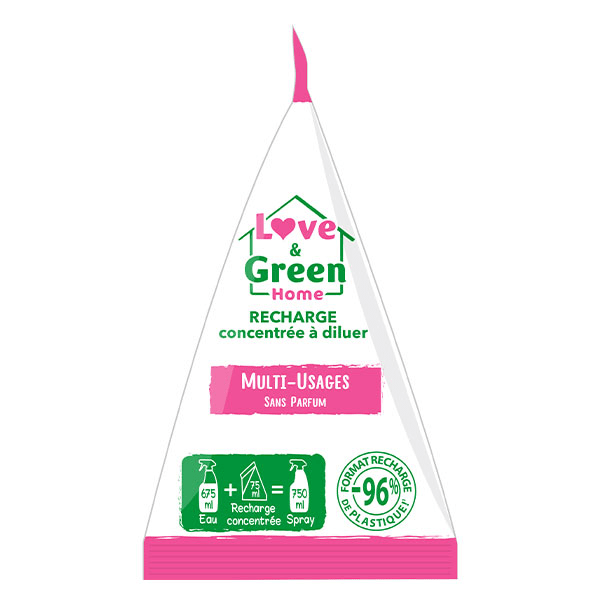 Recharge concentrée à diluer multi-usage dégraissant Sans parfum - 75ml