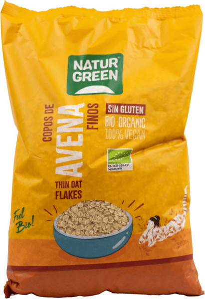 naturgreen copos de avena finos sin gluten bio 1 kg