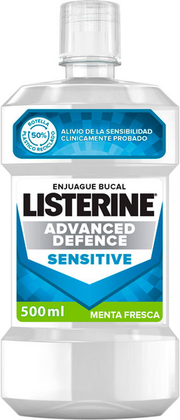 Listerine Advanced Defense Sensitive Enjuague Bucal Menta Fresca 500ml