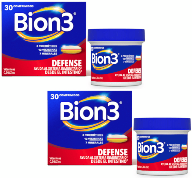 Bion3 Defense Probióticos y Vitaminas 2x30 Comprimidos
