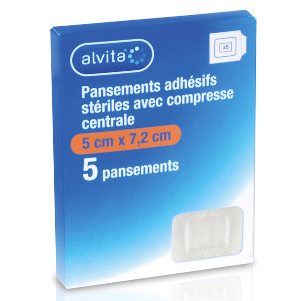 Pansement Adhésif Stérile avec Compresse Centrale 5 x 7,2cm 2