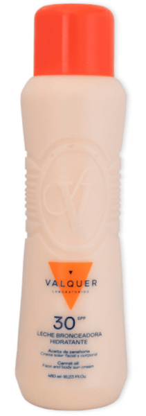 Valquer Leche Hidratante Bronceadora Facial y Corporal SPF30 480 ml