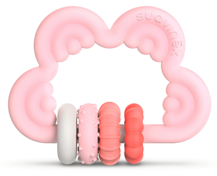 Suavinex Mordedor Didáctico Silicona +6m Nube Rosa