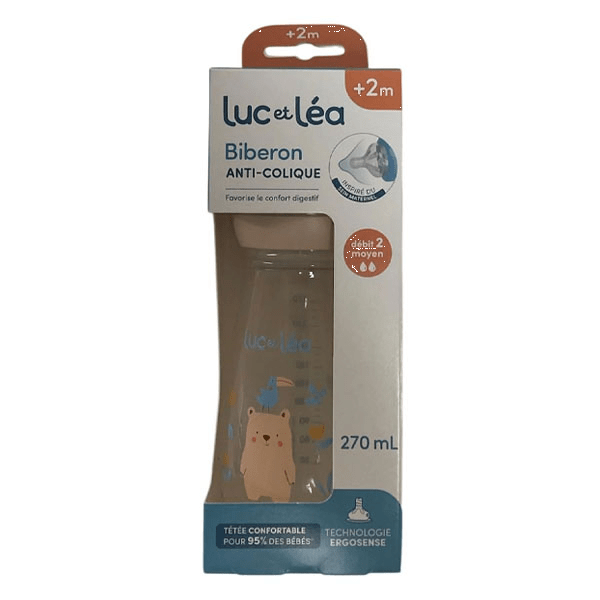 Luc et Léa Biberon Plastique Jaune Éléphant 270ml 3