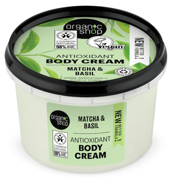 Organic Shop Crema Corporal Antioxidante Matcha y Albahaca 250 ml