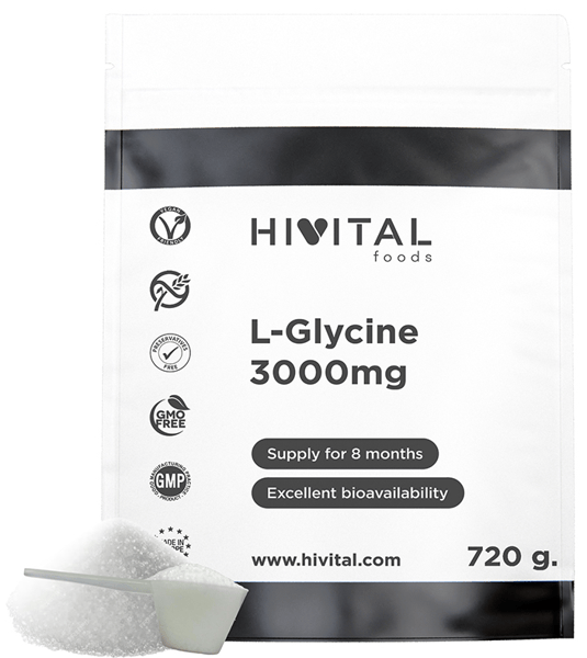 Hivital L-Glicina 3000 mg 720 gr Polvo Vegano