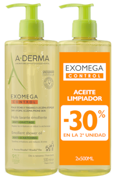A-Derma Exomega Control Aceite de Ducha 2x500 ml