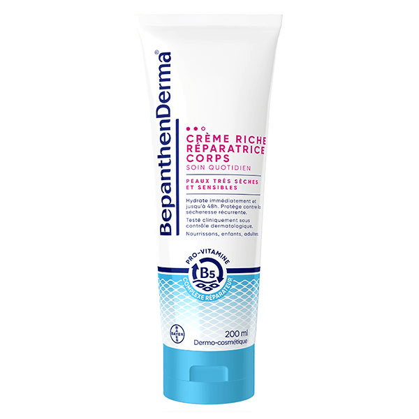 BepanthenDerma® Crème Riche Réparatrice Corps Peaux Sèches et Sensibles 200ml 6