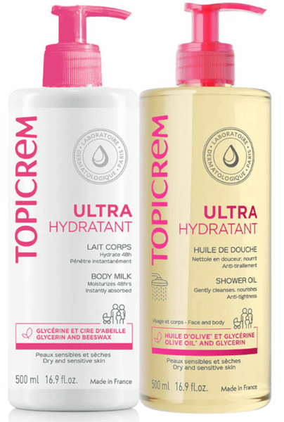 Topicrem UH Leche Corporal 500 ml + Aceite de Ducha 500 ml