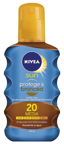 Nivea Spray Aceite Solar Protege & Broncea SPF20 200ml