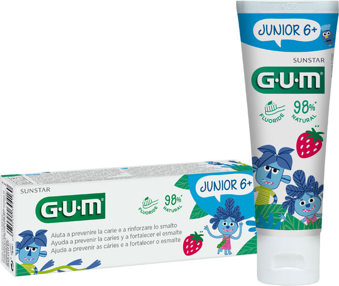 GUM® Junior Gel Dentífrico Sabor Fresa Duplo 2x50ml