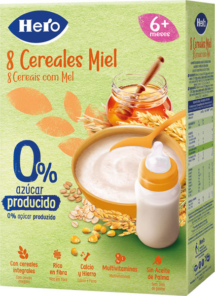 Hero Baby Papilla 8 Cereales Con Miel +6m 340gr